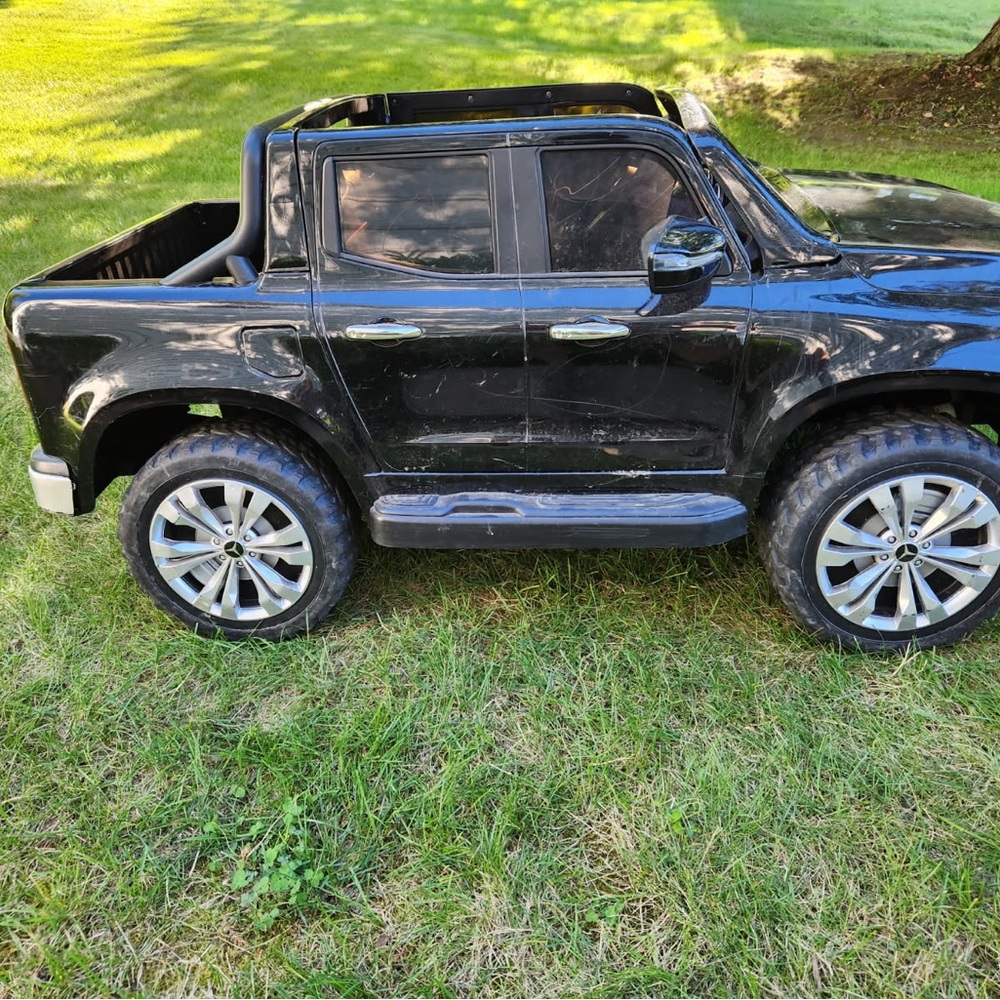 Black Toy Truck with Silver Wheels